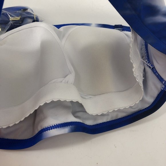 Xhilaration Blue and White Tie Dye Bandeau Bikini Swim Top Women's Plus Sz 20W - Picture 6 of 6